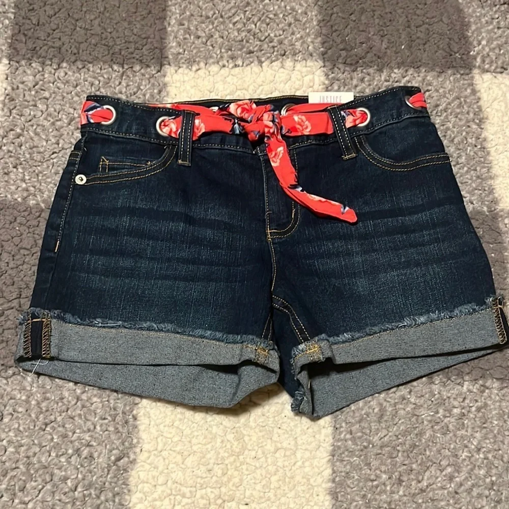 NWT Justice Girl’s Denim Jean Shorts Cutoffs Size 14 Slim